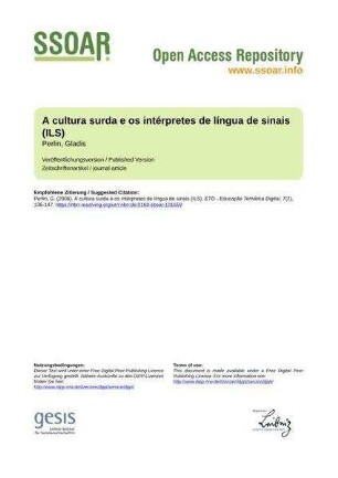 A cultura surda e os intérpretes de língua de sinais (ILS)