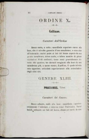 Ordine X. Gallinae.