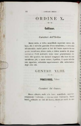 Ordine X. Gallinae.