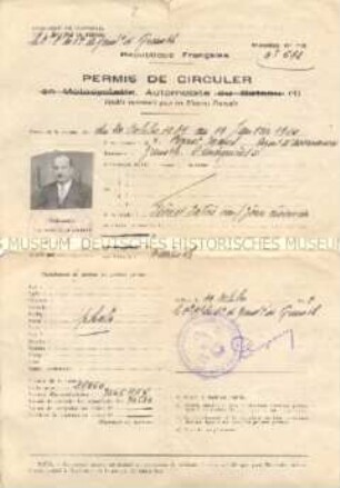 Führerschein aus Frankreich (vor der Besetzung)
