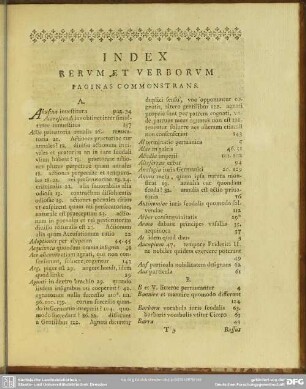 Index Rerum Et Verborum Paginas Commonstrans