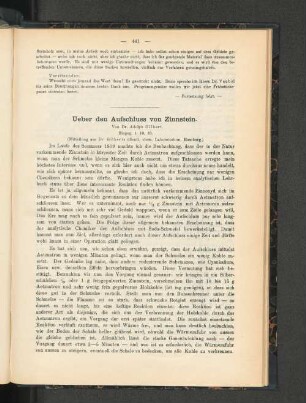 Ueber den Aufschluss von Zinnstein.