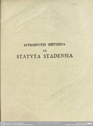 Introductio Ad Statuta Stadensia