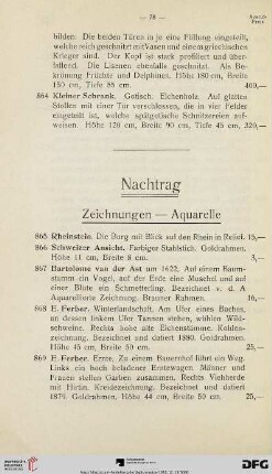 Nachtrag (Nr. 865-925)
