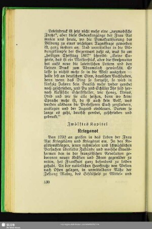 Zwölftes Kapitel: Kriegsnot