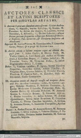 Auctores Classici Et Latini Scriptores Per Singulas Aetates