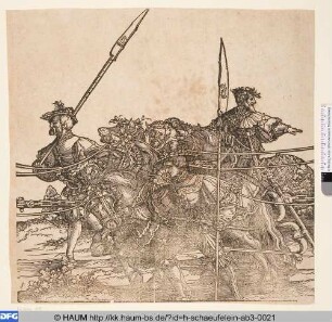 Der Triumphzug Kaiser Karls V., Bl. 6, Hinteres Gespann