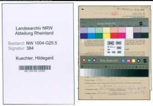 Entnazifizierung Hildegard Kuechler , geb. 05.09.1909 (Modistin)