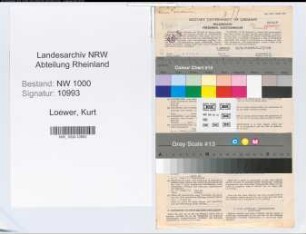 Entnazifizierung Kurt Loewer, geb. 30.05.1908 (Kaufmann)