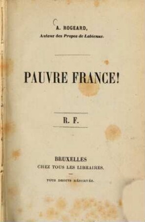 Pauvre France!