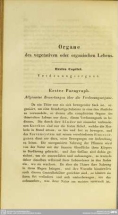 Organe des vegetativen oder organischen Lebens