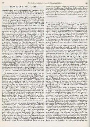 232-235 [Rezension] Weber, Otto, Predigt-Meditationen