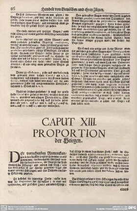 CAPUT XIII. PROPORTION der Stiegen.