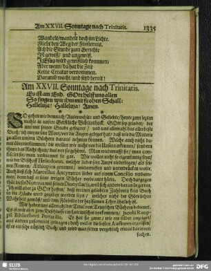 Am XXVII. Sonntage nach Trinitatis