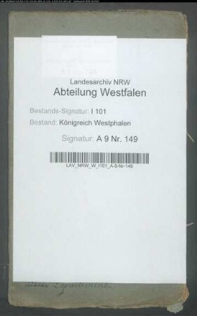 Prozessführung des aufgehobenen Domkapitels Minden