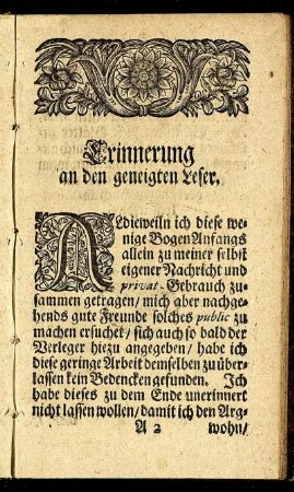 Erinnerung an den geneigten Leser.