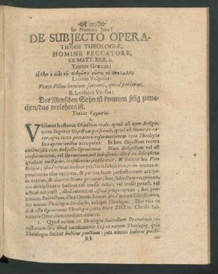 De Subiecto Operationis Theologiae, Homine Peccatore