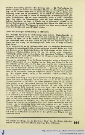 Arbeit der staatlichen Denkmalpflege in Schwaben.