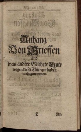 Anhang von Brieffen