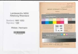 Entnazifizierung Hermann Weber , geb. 19.11.1907 (Stadtinspektor)