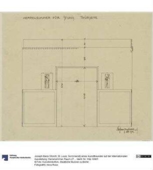 St. Louis, Sommersitz eines Kunstfreundes auf der internationalen Ausstellung, Herrenzimmer, Raum 27, Aufriss der Südwestwand
