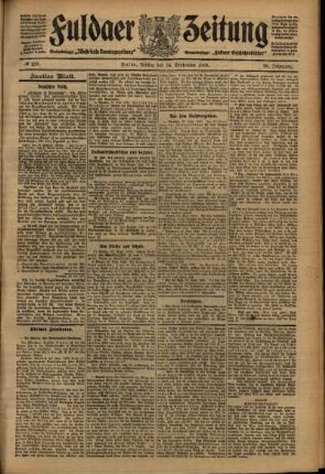 Zweite Ausgabe vom Freitag, den 24. September 1909.