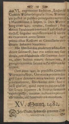 XV. Maintz. 1482