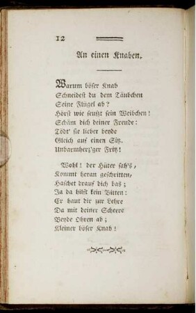 An einen Knaben.
