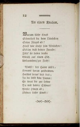 An einen Knaben.