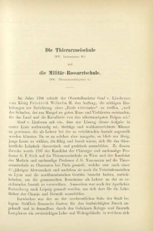 Die Thierarzneischule und die Militär-Rossarztschule