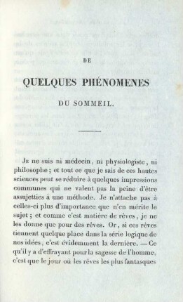 De quelques phénomenes du sommeil