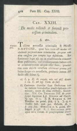 Cap. XXIII. De modis tollendi et finiendi processum criminalem