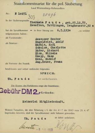 Faude, Theresia