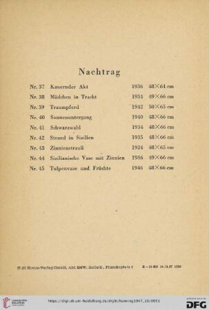 Nachtrag (Nr. 37-45)