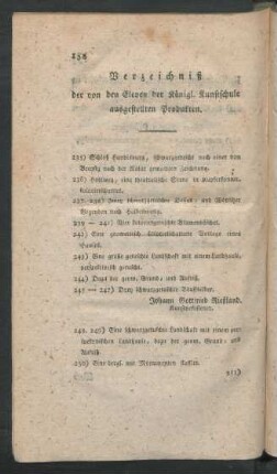 Verzeichniß der von den Eleven der Königl. Kunstschule ausgestellten Produkten