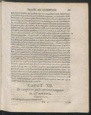Caput XII. De exceptione pacti conventi temporalis, & moratoria