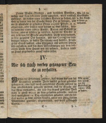 9v-12r, IV. Wie sich nach vorhey gegangener Seuche zu verhalten