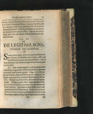 Tit. II. De Legitima Agnatorum Successione.