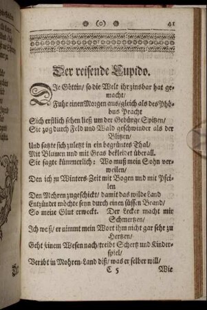 Der reisende Cupido.