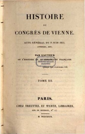 Histoire du congrès de Vienne, 3