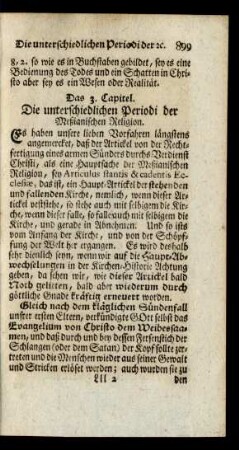 Das 3. Capitel. Die unterschiedlichen Periodi der Meßianischen Religion.