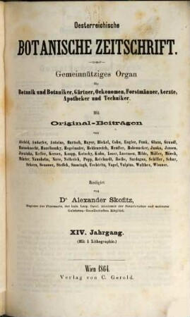 Österreichische botanische Zeitschrift, 14. 1864