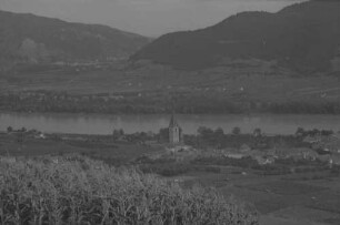 Weißenkirchen: Blick über die Weinberge auf Donau und Ort