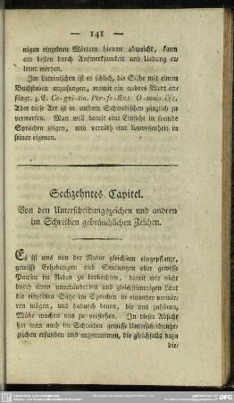 Sechszehntes Capitel. Von den Unterscheidungszeichen und andren im Schreiben gebräuchlichen Zeichen