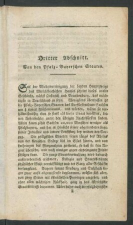 Dritter Abschnitt. Von den Pfalz-Bayerschen Staaten