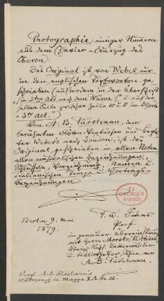 Faksimile eines Blattes aus einem teilautographen Klavierauszug einzelner Nummern aus der Oper Oberon