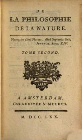 De la Philosophie De La Nature, 2
