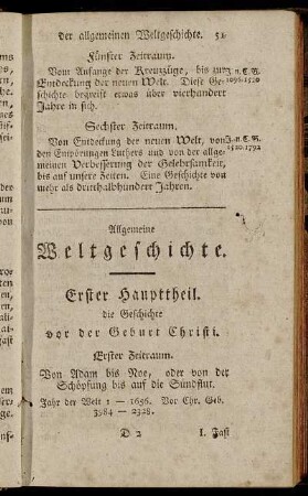 Erster Haupttheil. Die Geschichte vor der Geburt Christi