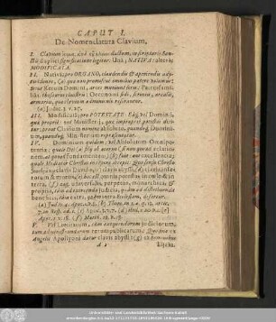 Caput I. De Nomenclatura Clavium.