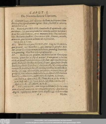 Caput I. De Nomenclatura Clavium.